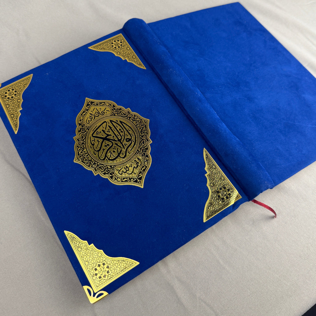 Qur'an Al-Karim en velours Bleu MF I Qur'ani