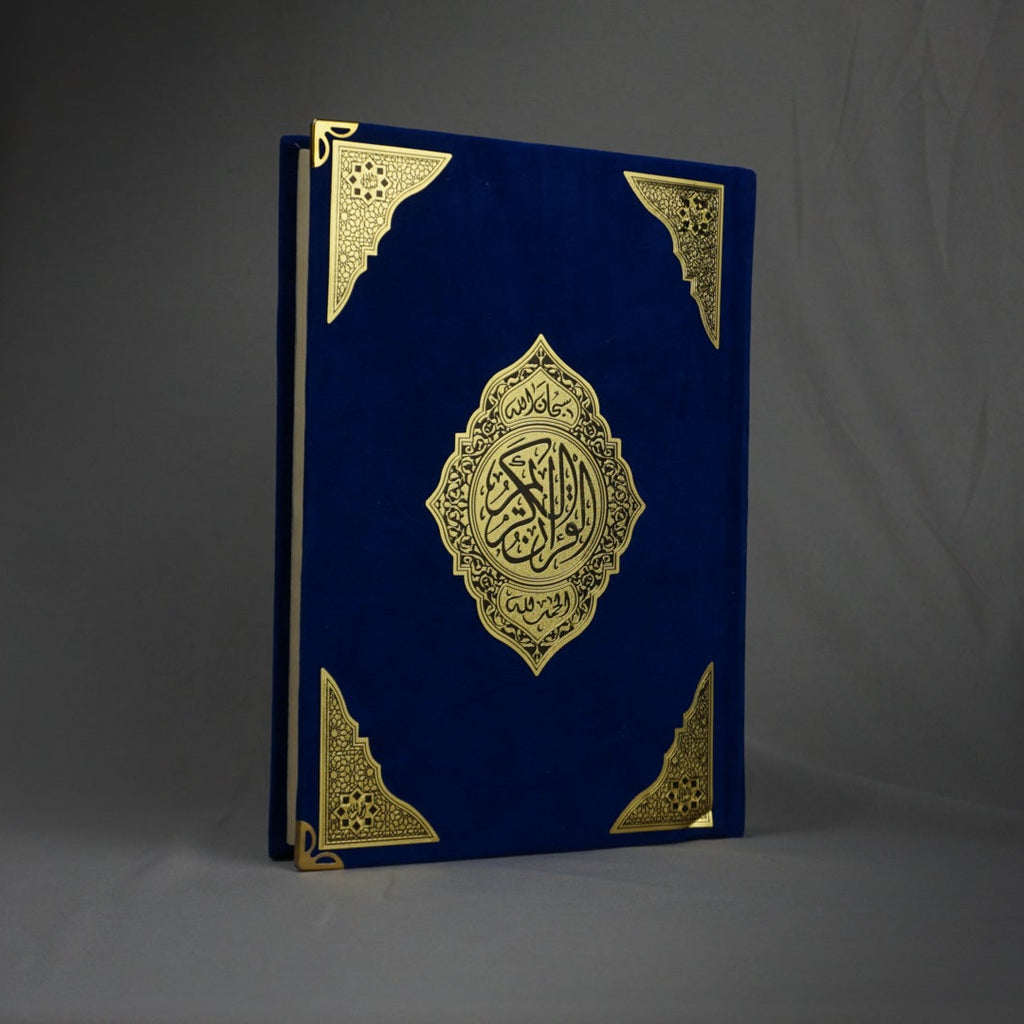 Qur'an Al-Karim en velours Bleu MF I Qur'ani